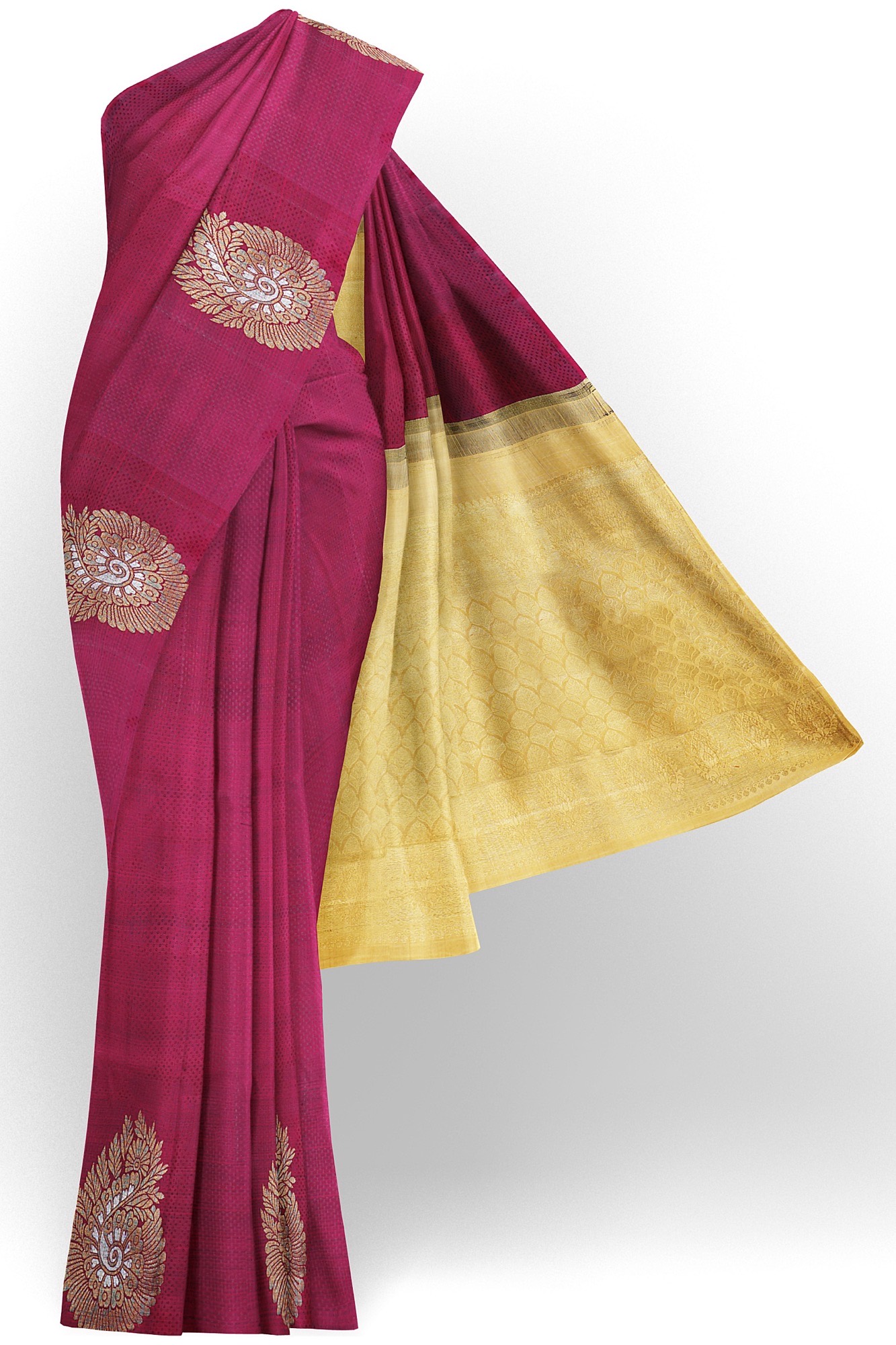 sri kumaran stores kanchipuram silk saree maroon saree with maroon border 2