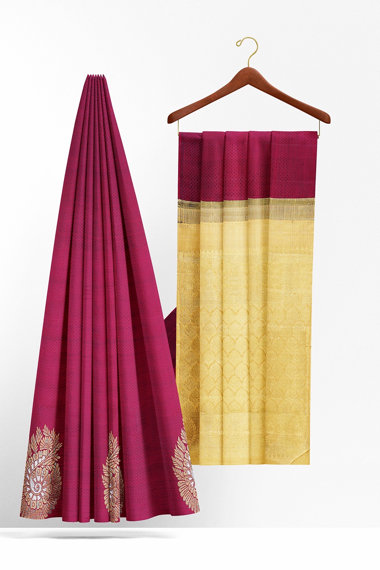 sri kumaran stores kanchipuram silk saree maroon saree with maroon border 3