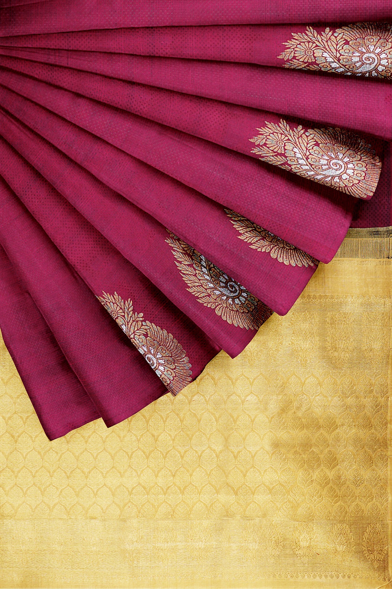 sri kumaran stores kanchipuram silk saree maroon saree with maroon border 4