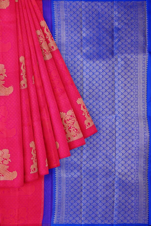 sri kumaran stores kanchipuram silk saree red saree with red border 2 1