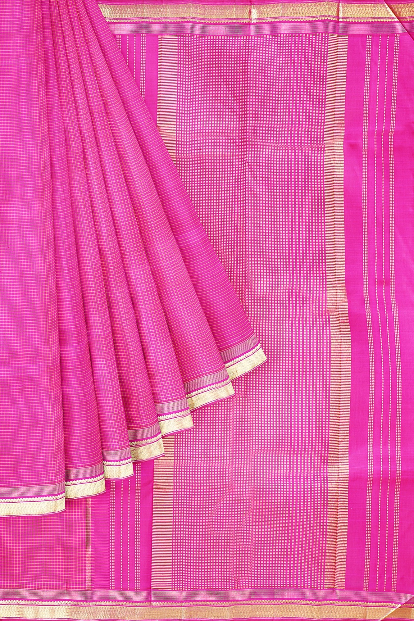 sri kumaran stores kanchipuram silk saree pink saree with pink border 1
