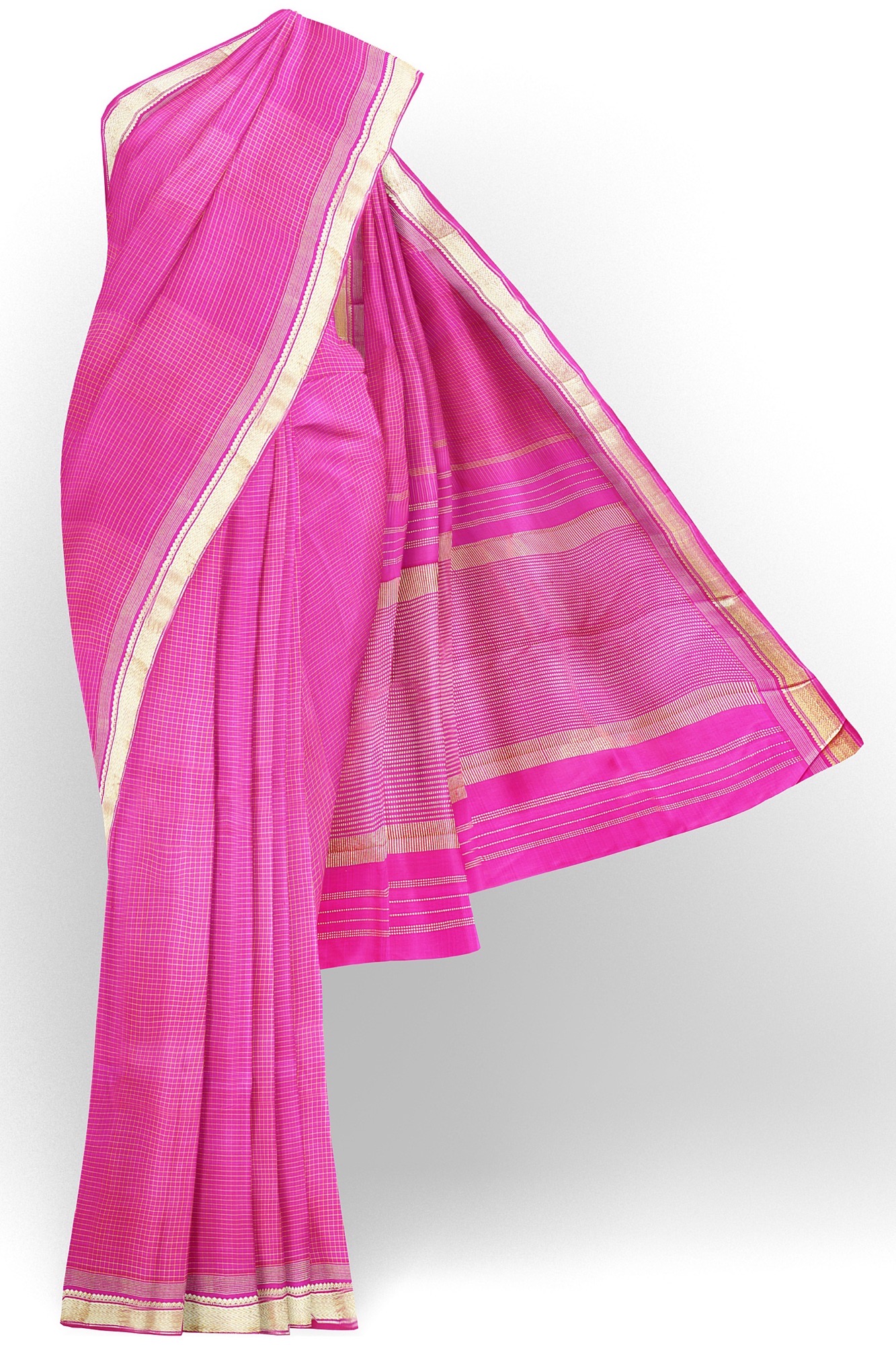 sri kumaran stores kanchipuram silk saree pink saree with pink border 2