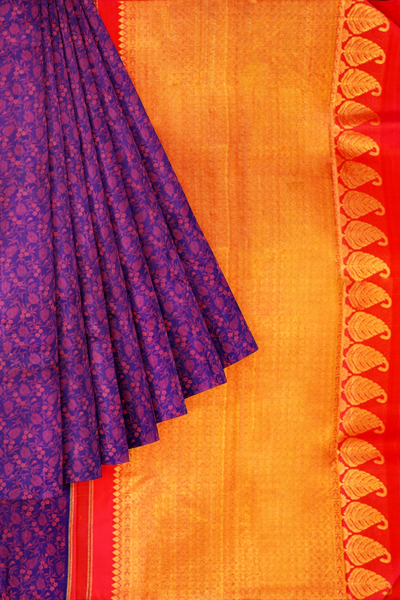sri kumaran stores kanchipuram silk saree purple saree with purple border 1
