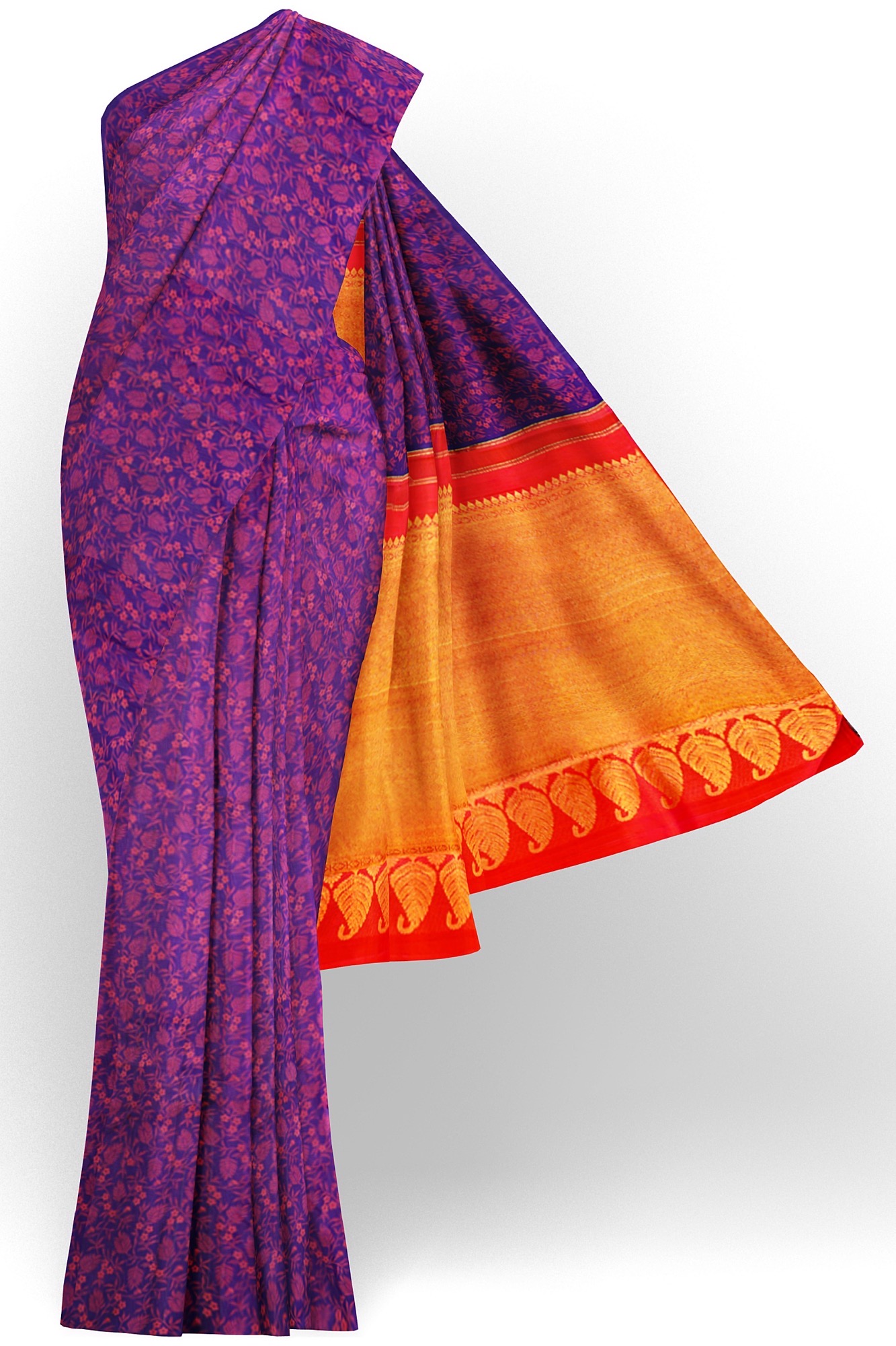 sri kumaran stores kanchipuram silk saree purple saree with purple border 2