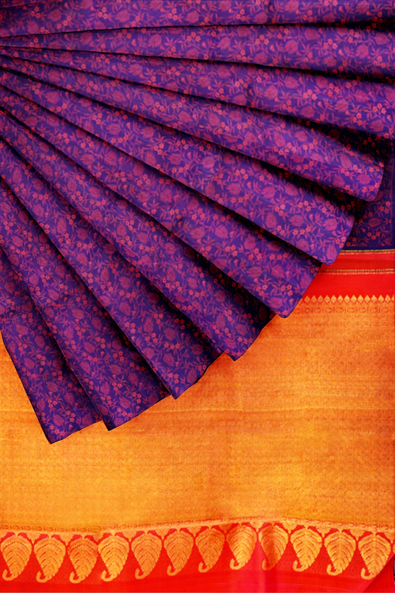 sri kumaran stores kanchipuram silk saree purple saree with purple border 4