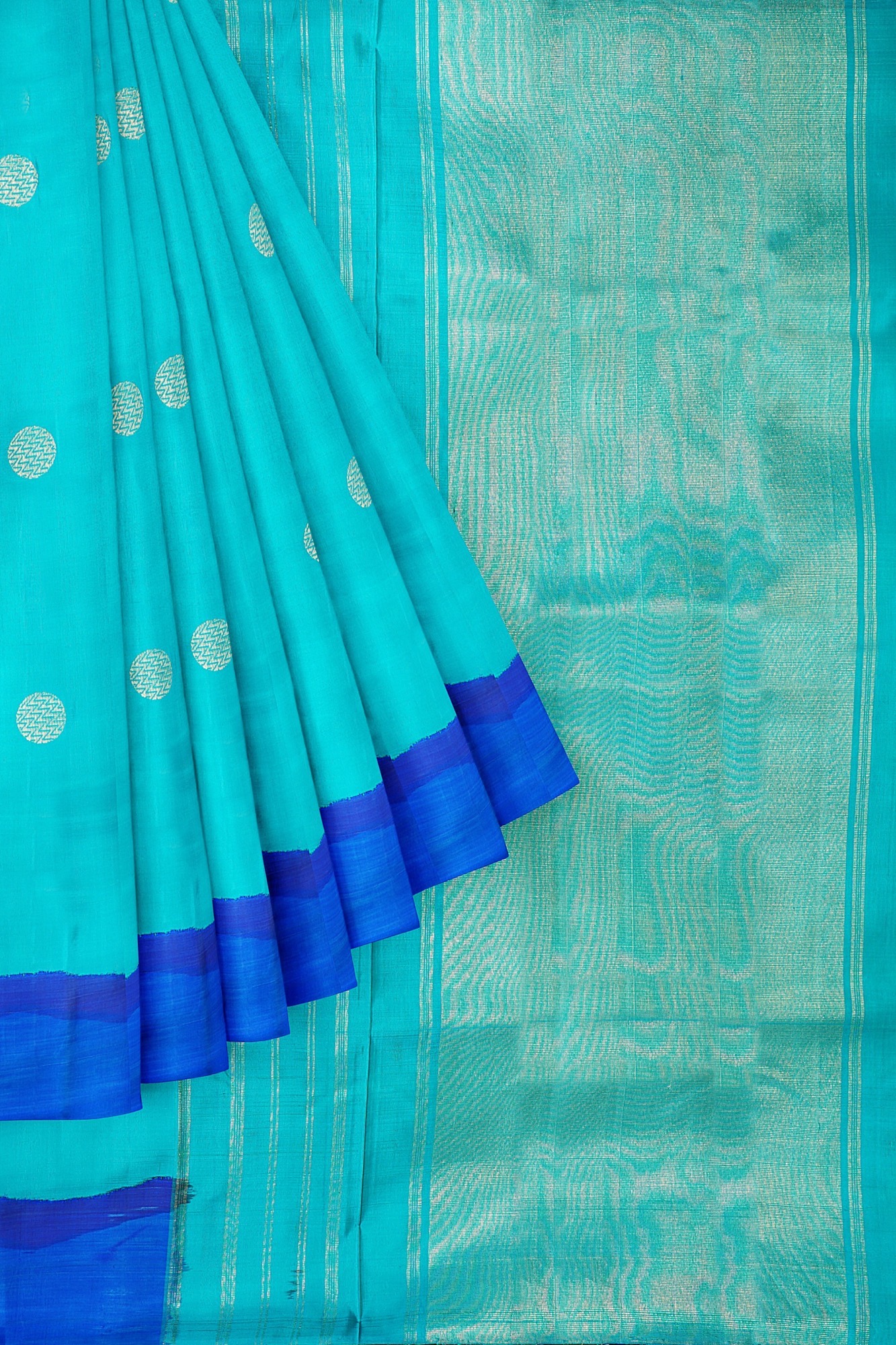sri kumaran stores kanchipuram silk saree sky blue saree with blue border 1