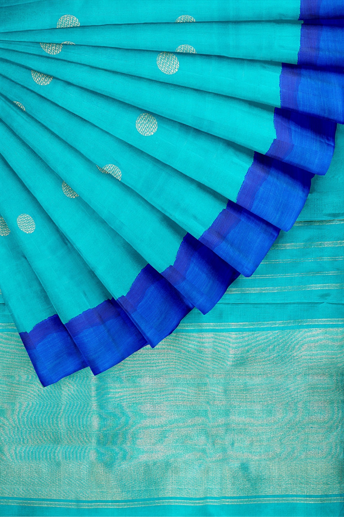 sri kumaran stores kanchipuram silk saree sky blue saree with blue border 4