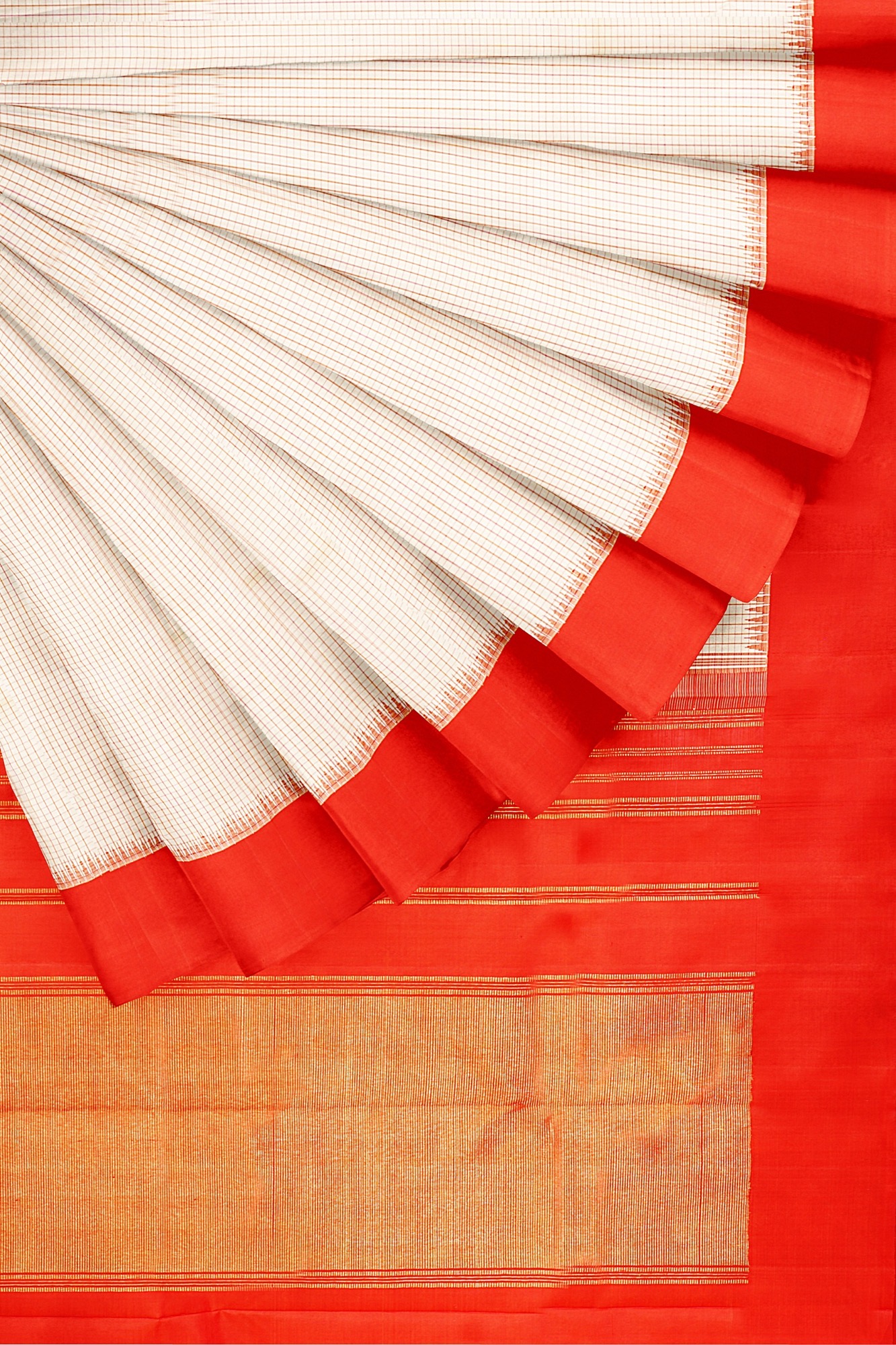 sri kumaran stores kanchipuram silk saree white saree with red border 4