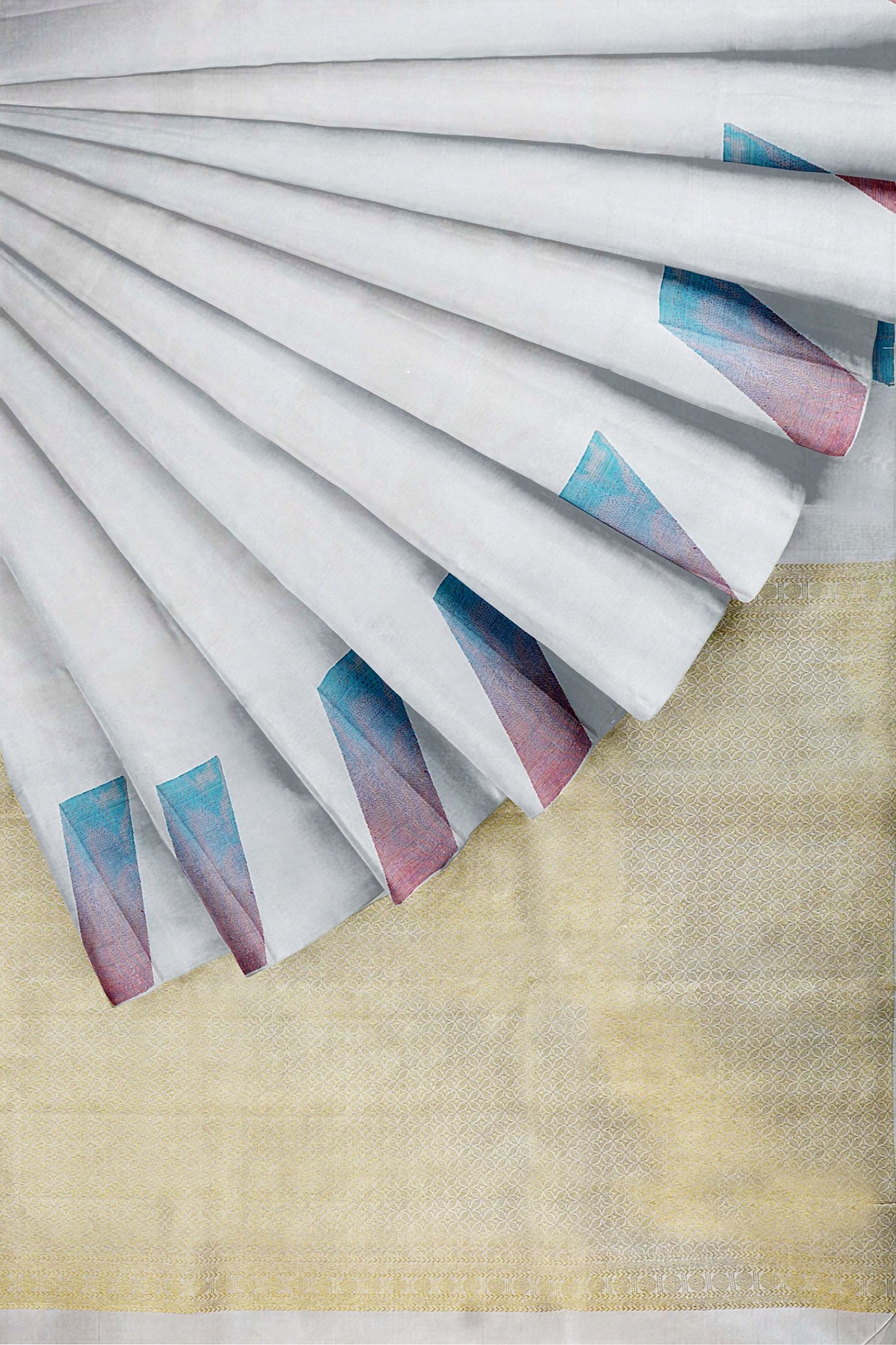 sri kumaran stores kanchipuram silk saree white saree with white border 4