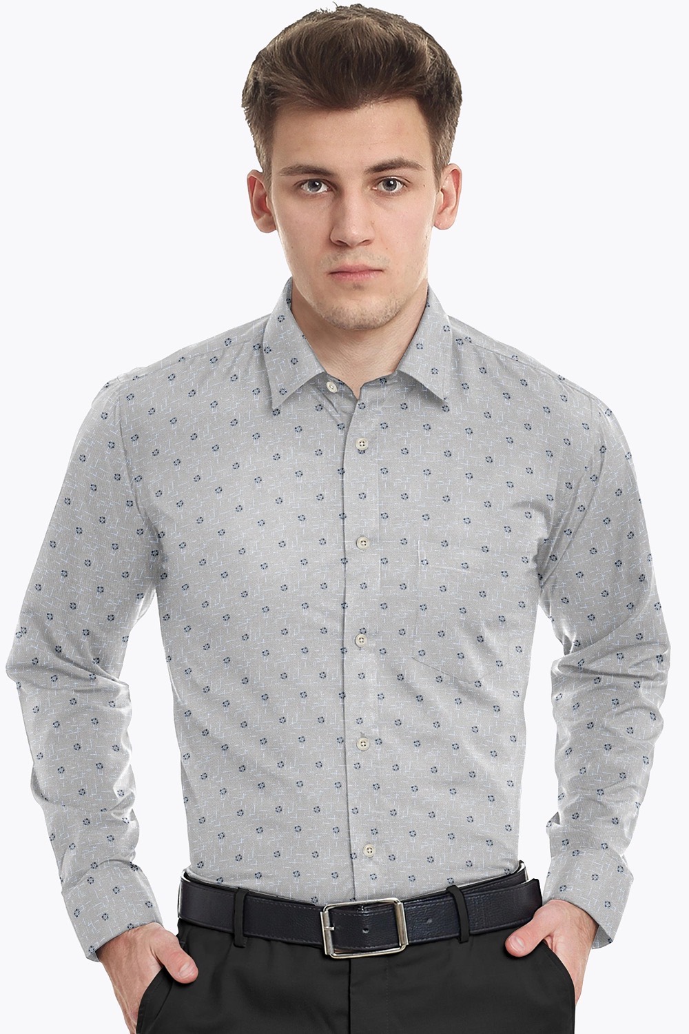 sri kumaran stores men perri alley grey full sleeve shirt 2
