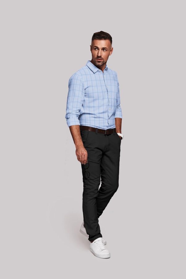 sri kumaran stores men perri alley light blue checker full sleeve shirt 2