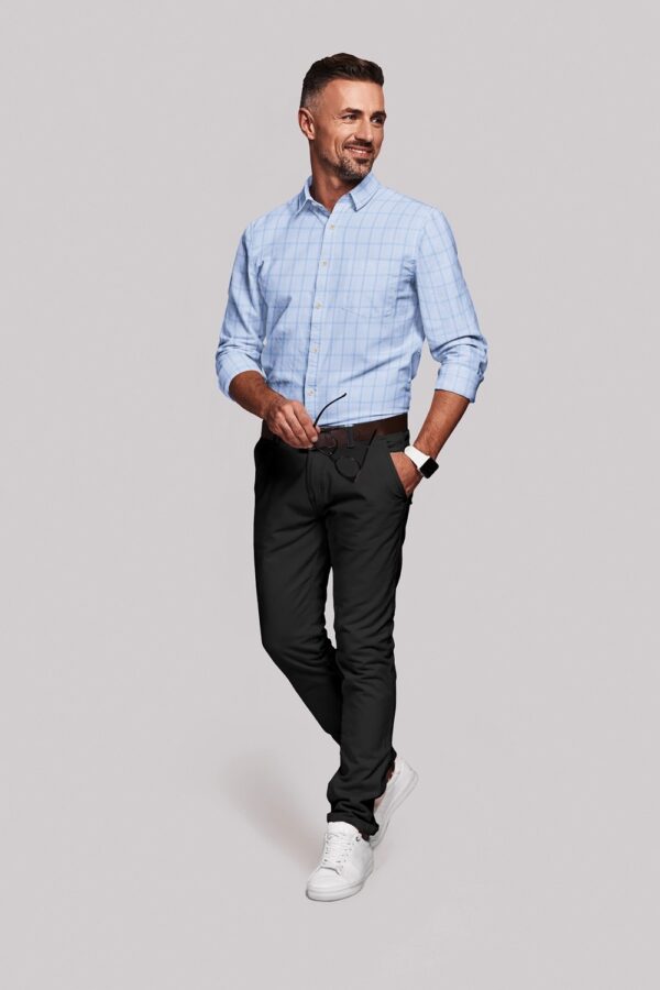 sri kumaran stores men perri alley light blue checker full sleeve shirt 3