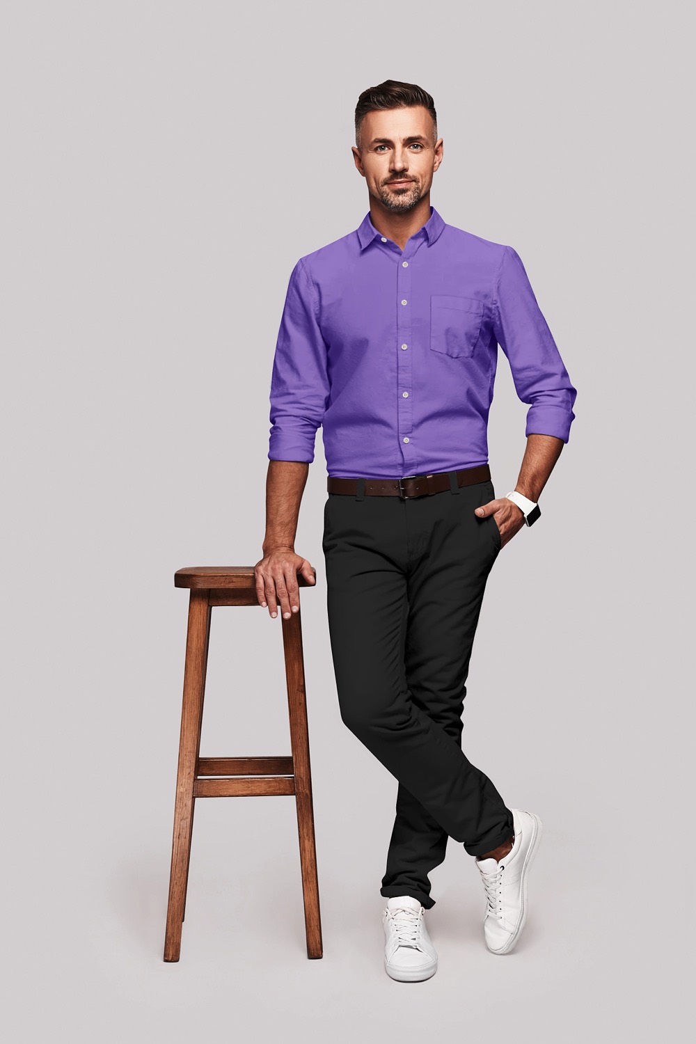 sri kumaran stores men perri alley purple formal full sleeve shirt 1