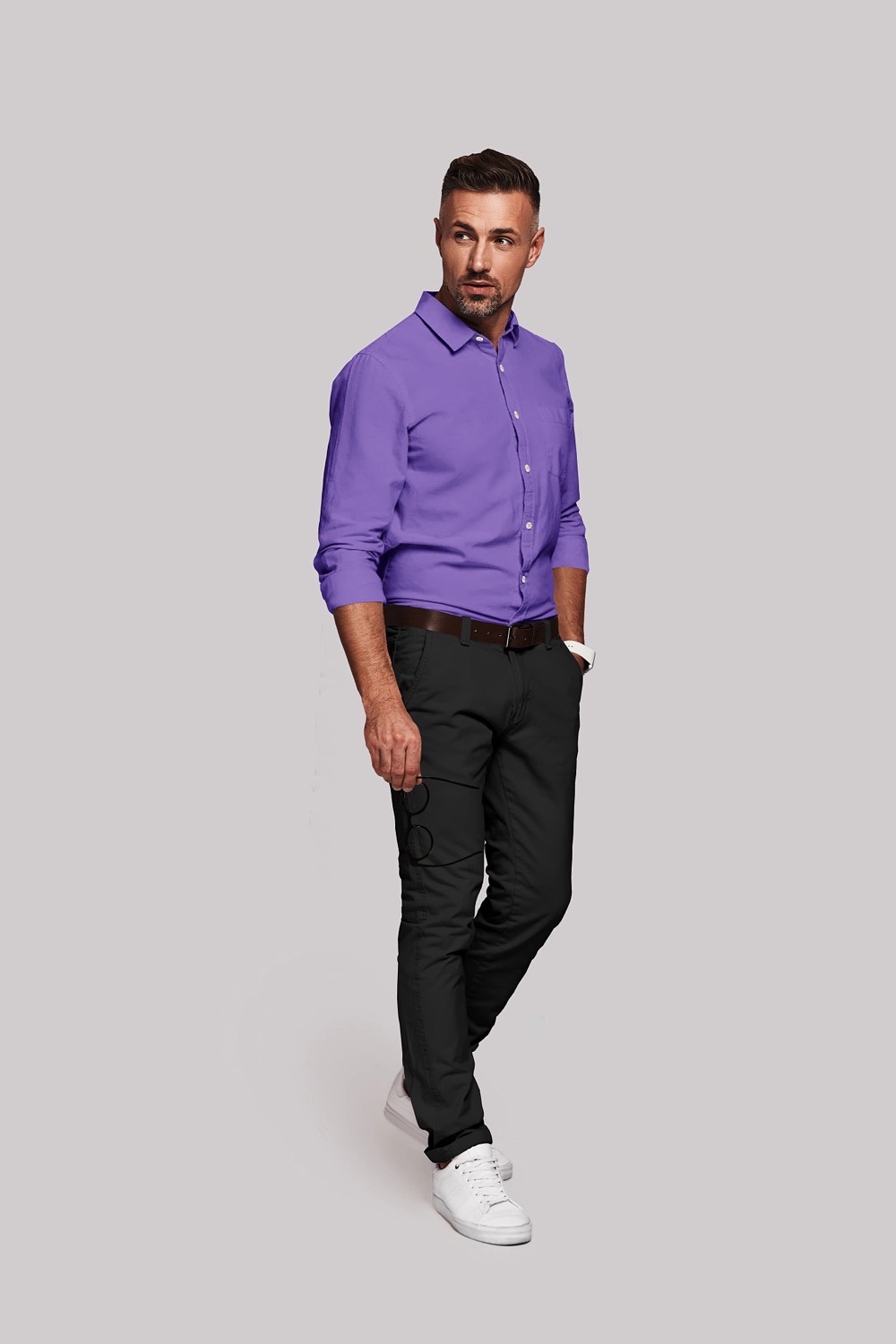 sri kumaran stores men perri alley purple formal full sleeve shirt 2