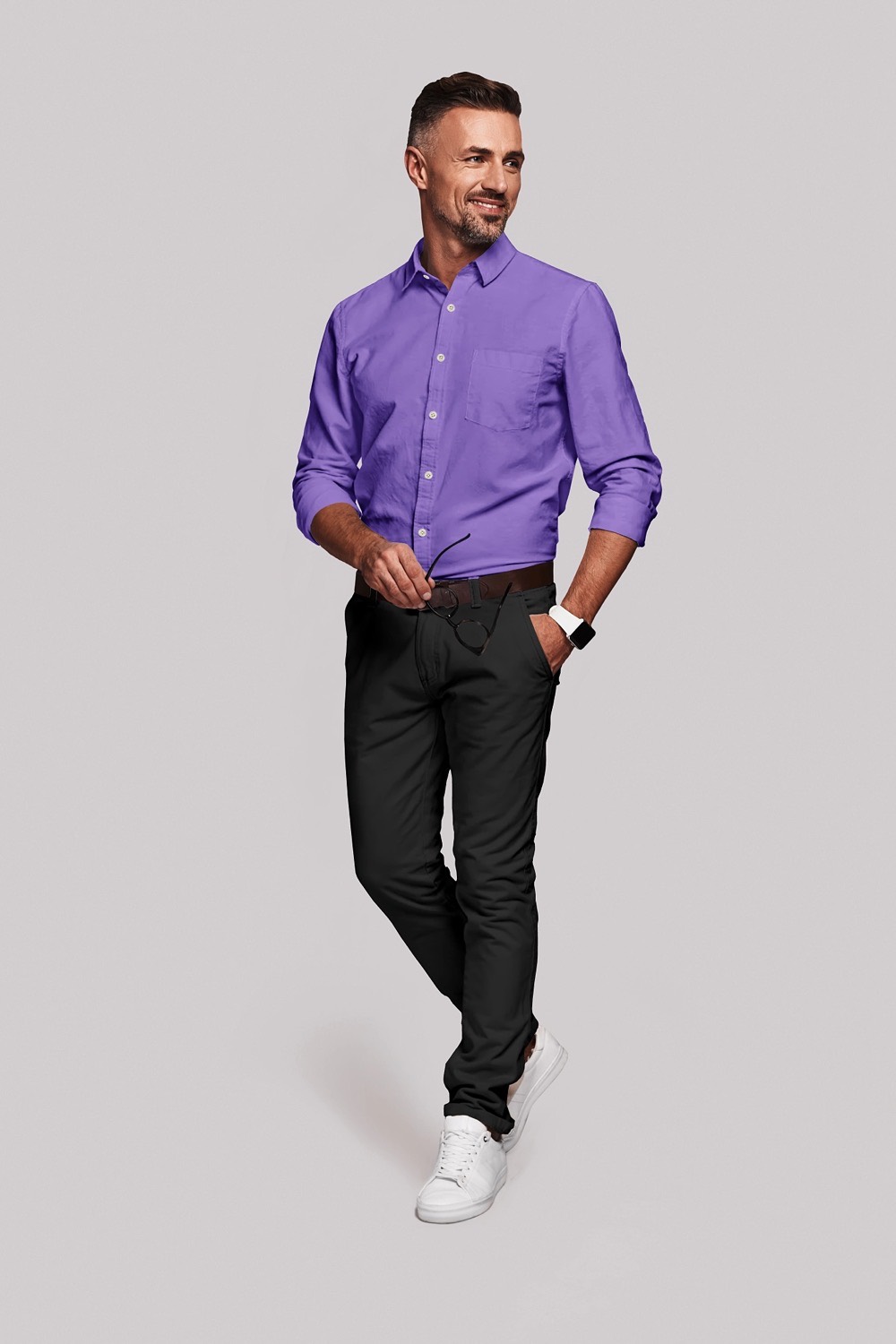 sri kumaran stores men perri alley purple formal full sleeve shirt 3