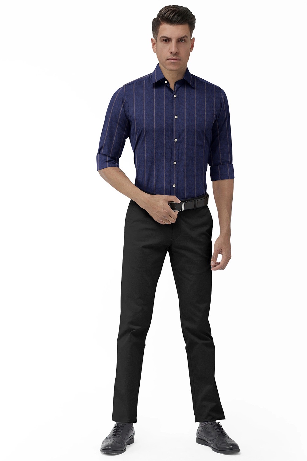 sri kumaran stores men perri alley blue checker full sleeve shirt 1