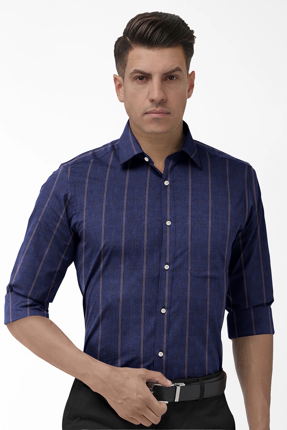 sri kumaran stores men perri alley blue checker full sleeve shirt 2