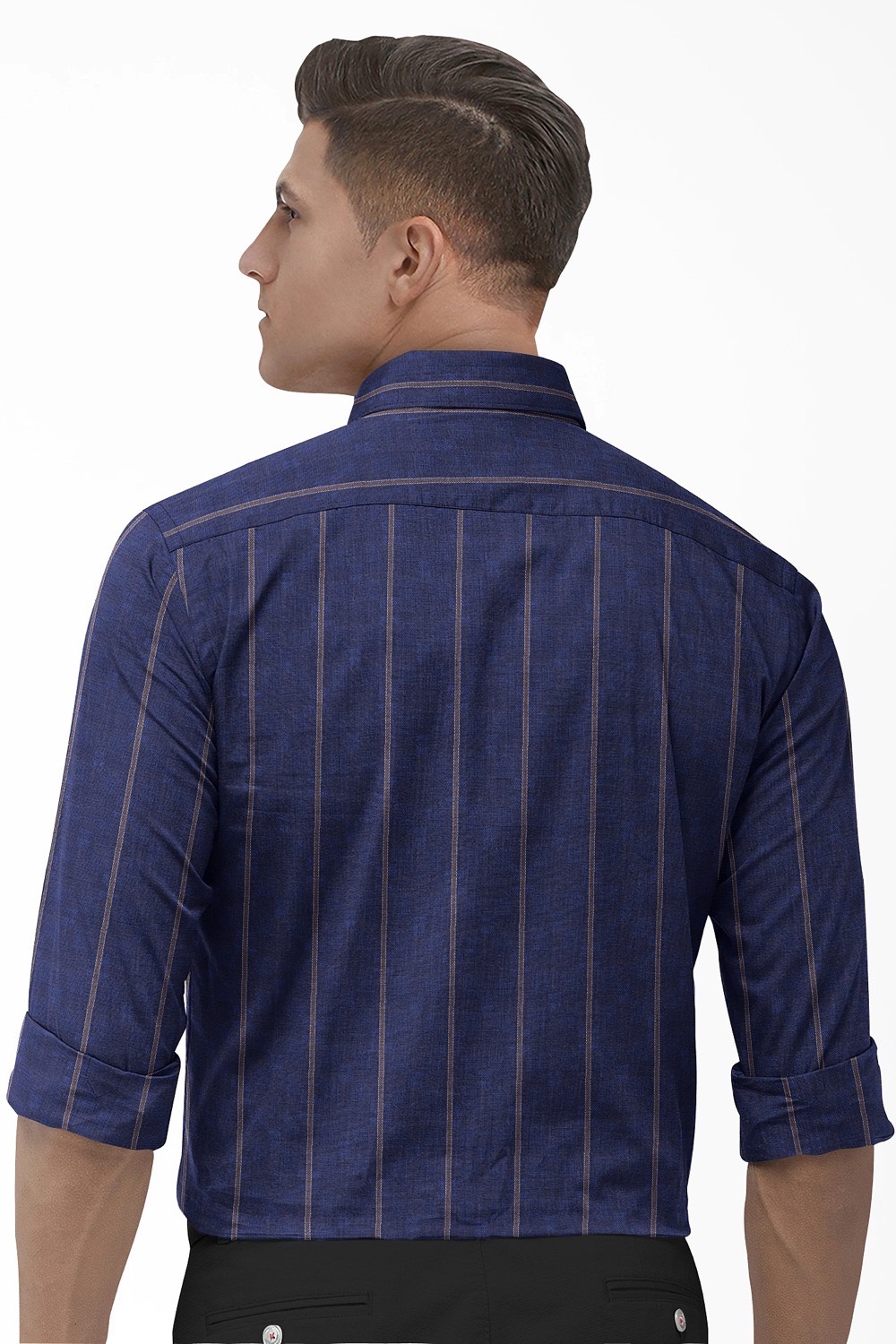 sri kumaran stores men perri alley blue checker full sleeve shirt 3