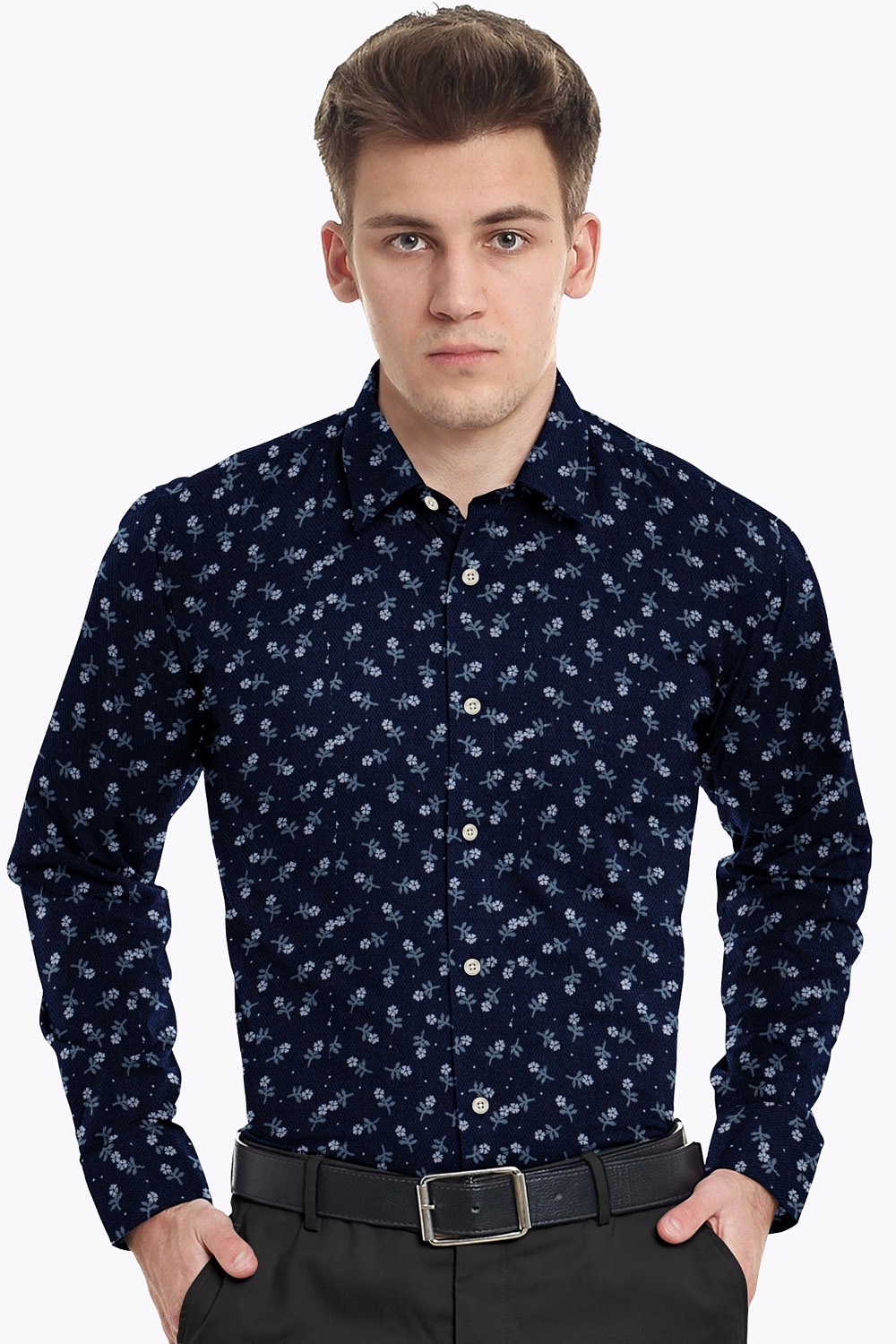 sri kumaran stores men perri alley blue design full sleeve shirt 2