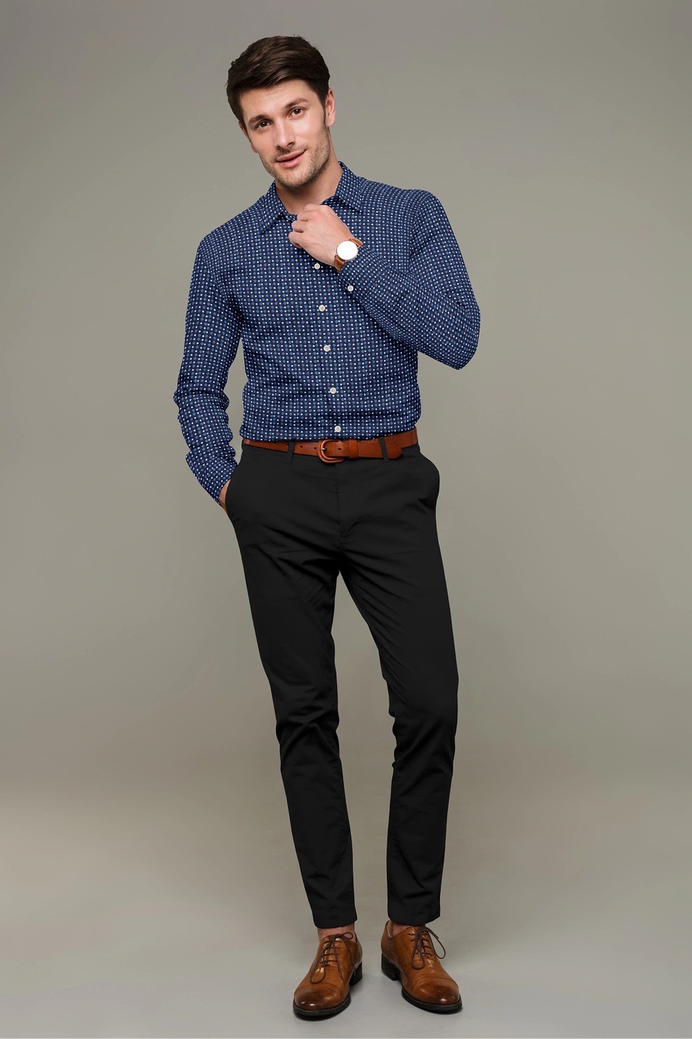 sri kumaran stores men perri alley blue full sleeve shirt 1