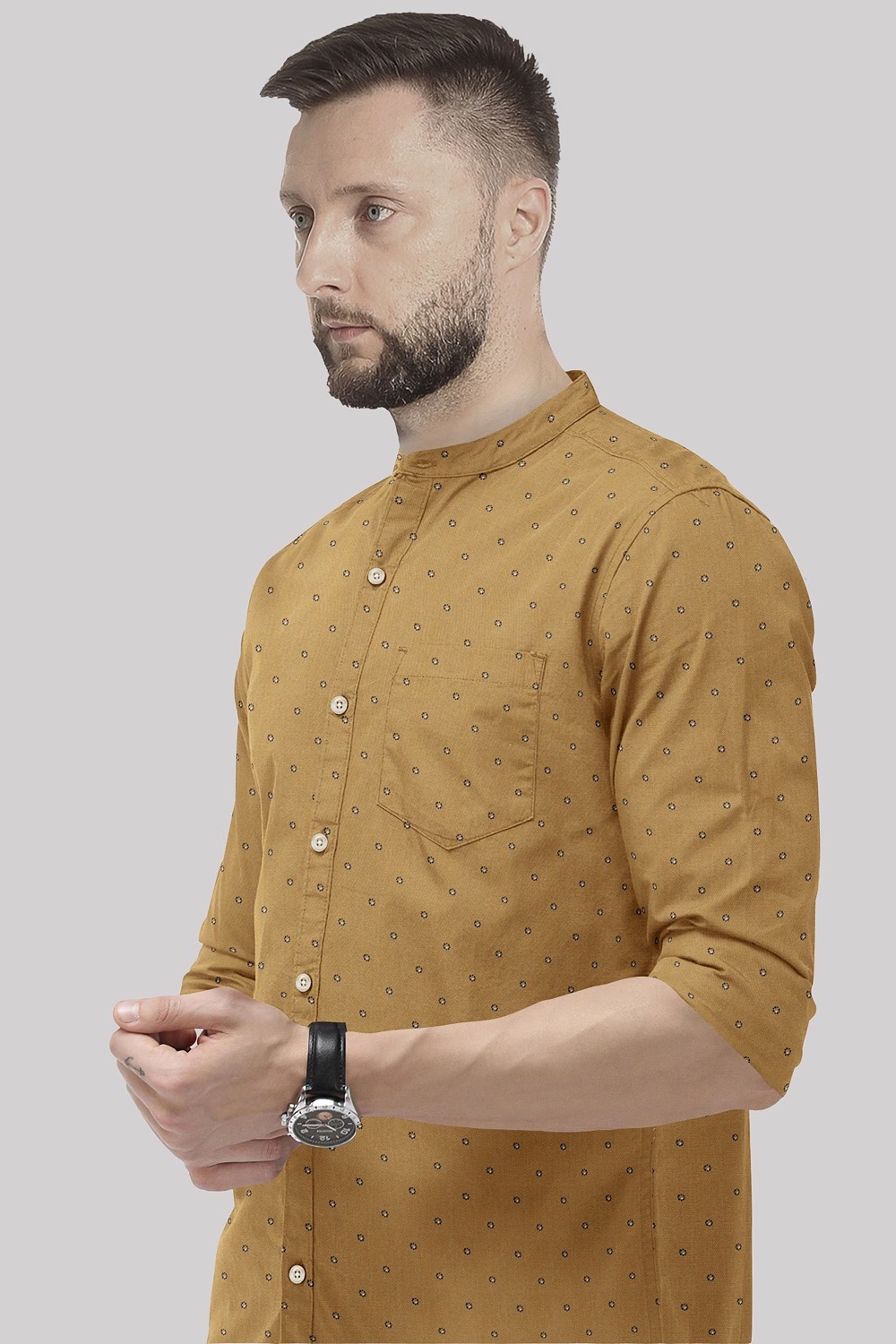 sri kumaran stores men perri alley brown design full sleeve shirt 1 3