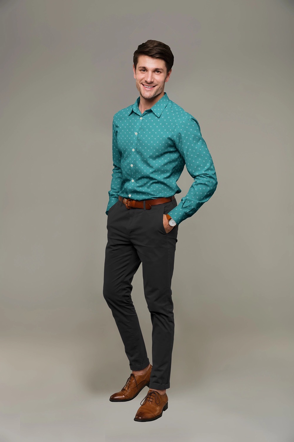 sri kumaran stores men perri alley green design full sleeve shirt 1