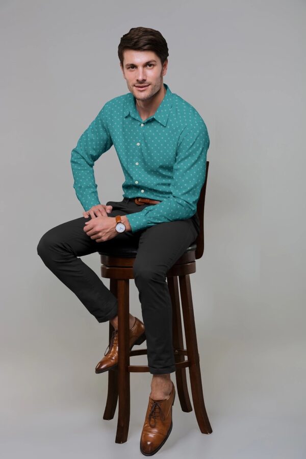 sri kumaran stores men perri alley green design full sleeve shirt 2