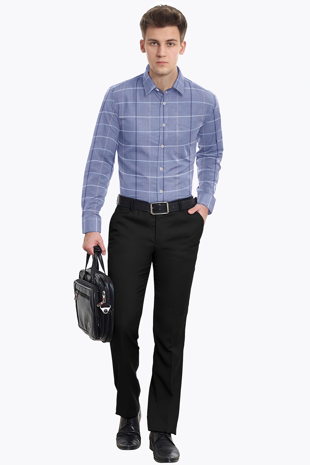 sri kumaran stores men perri alley grey checker full sleeve shirt 1