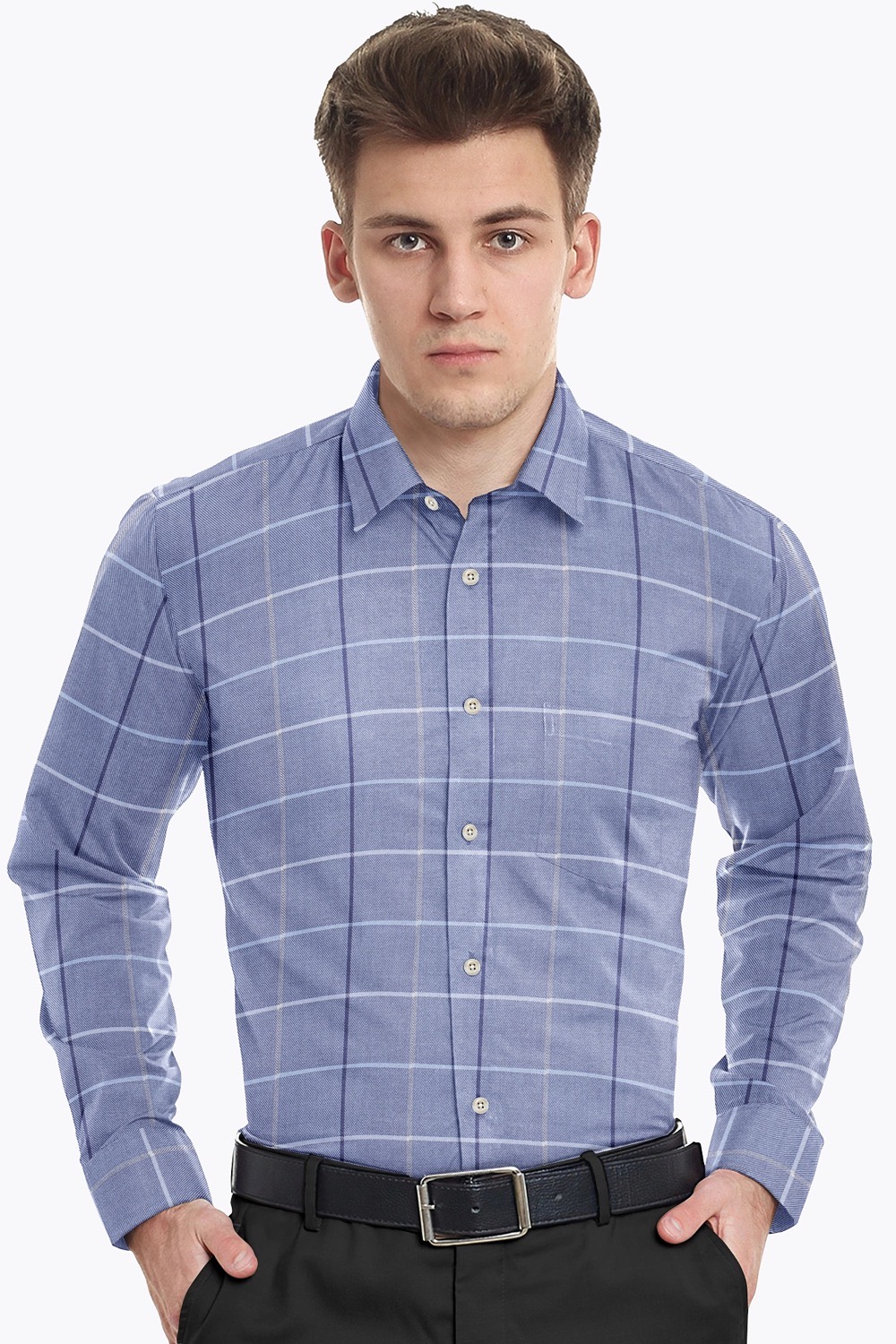 sri kumaran stores men perri alley grey checker full sleeve shirt 2