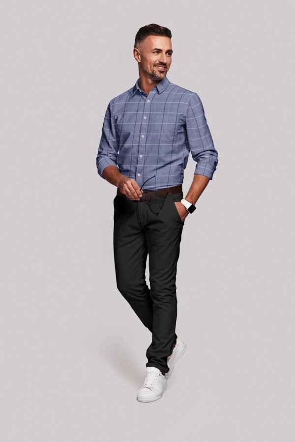 sri kumaran stores men perri alley grey checker full sleeve shirt 1 3