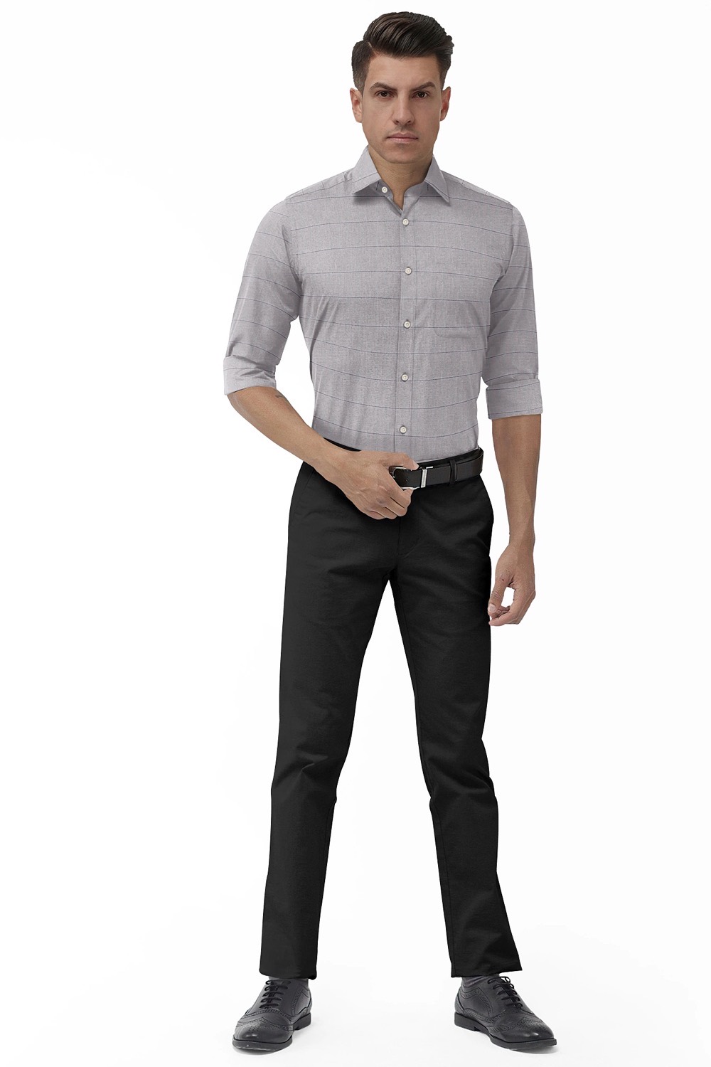 sri kumaran stores men perri alley grey full sleeve shirt 1 1