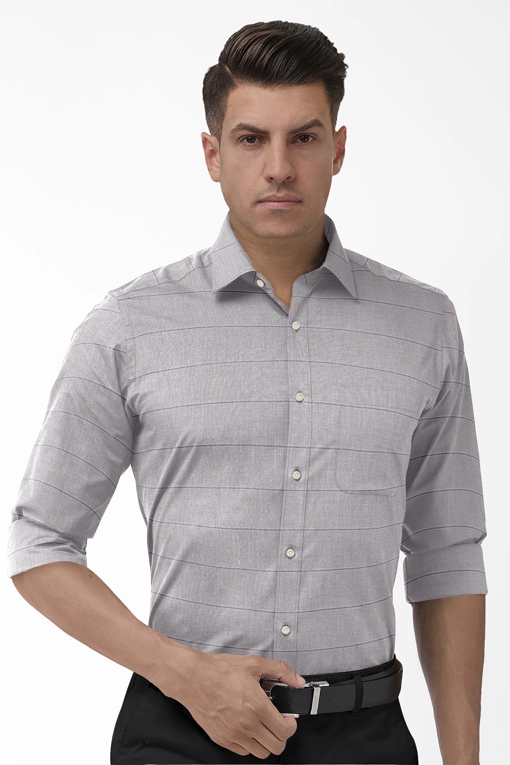 sri kumaran stores men perri alley grey full sleeve shirt 1 2