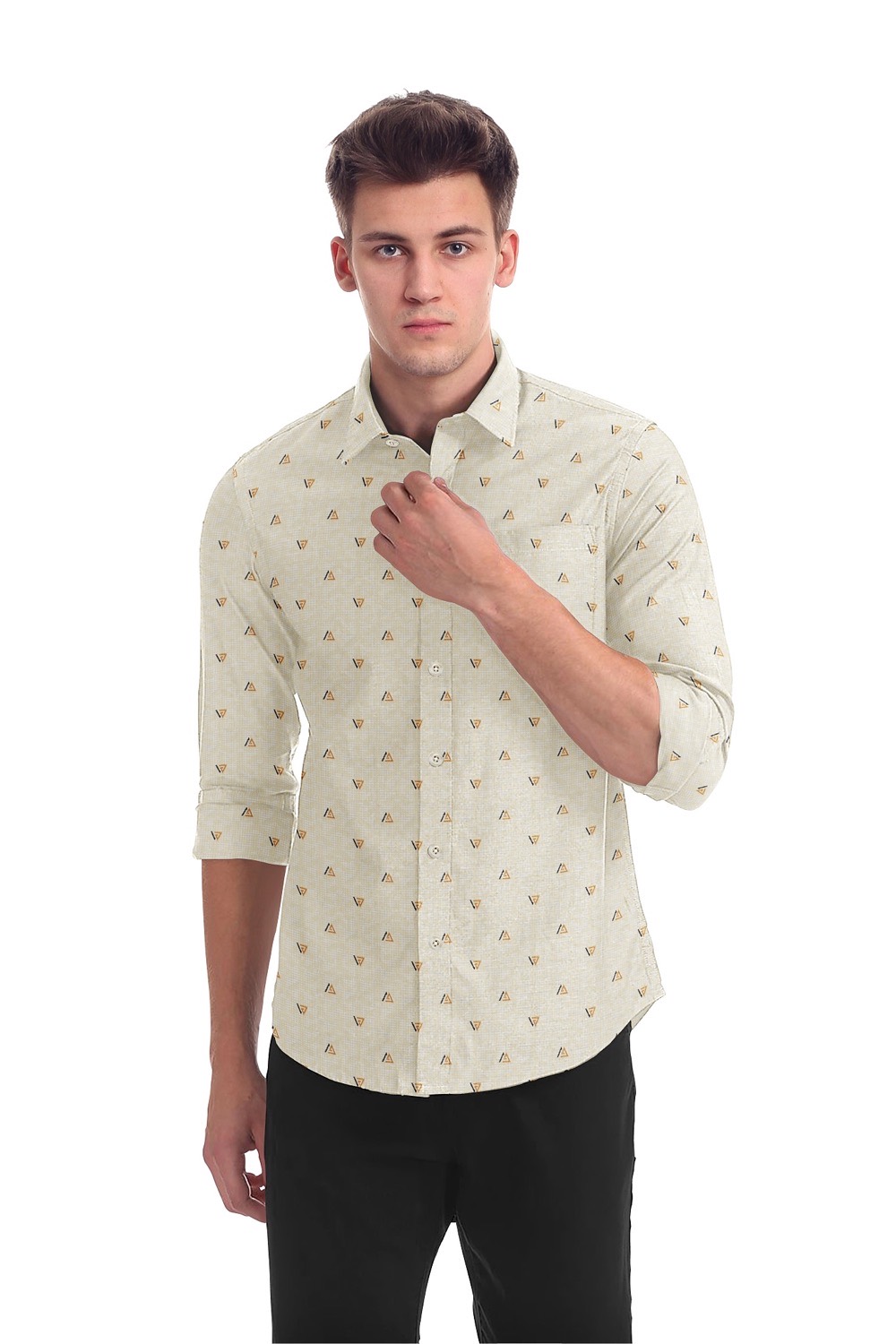 sri kumaran stores men perri alley light brown full sleeve shirt 3