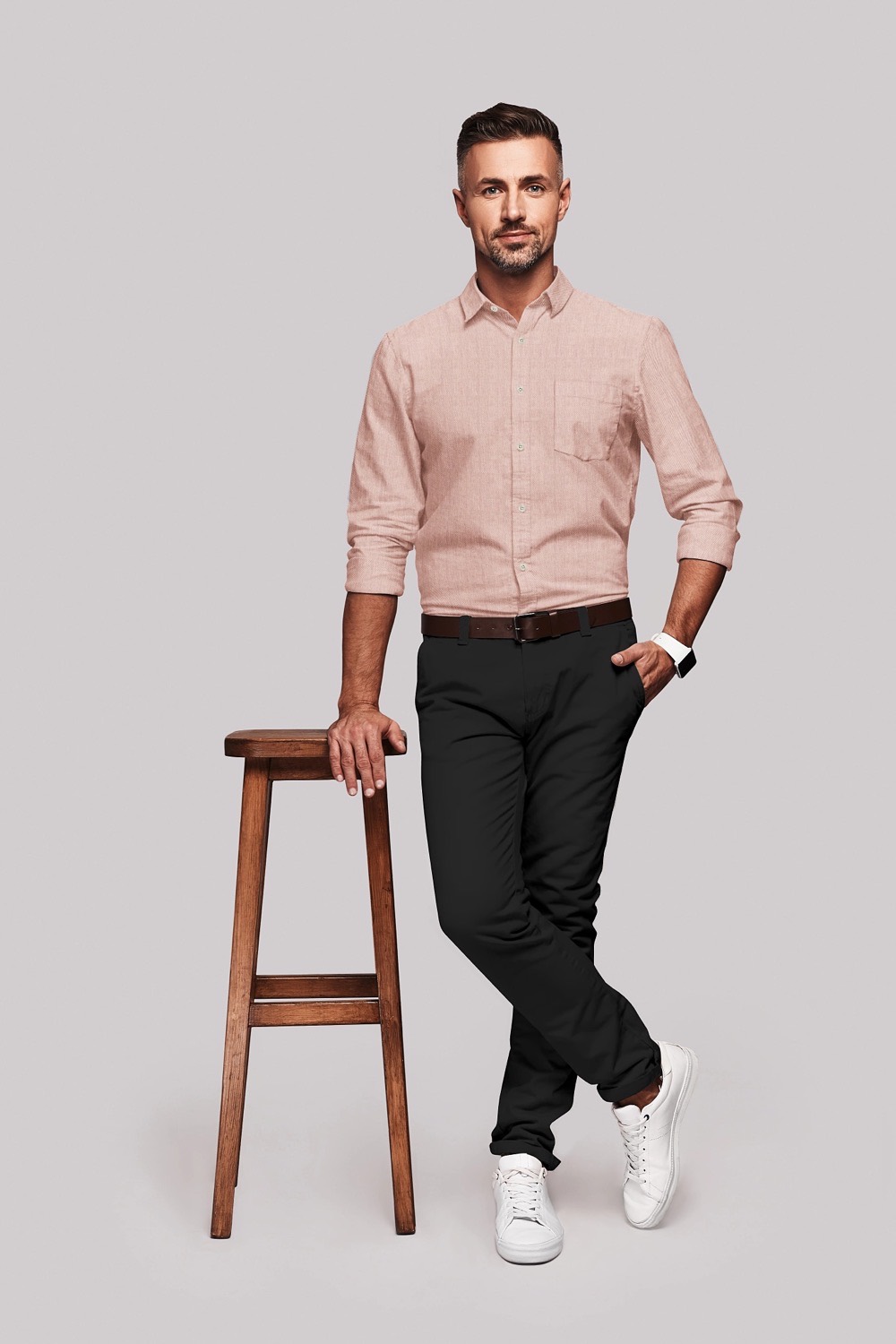sri kumaran stores men perri alley peach full sleeve shirt 1