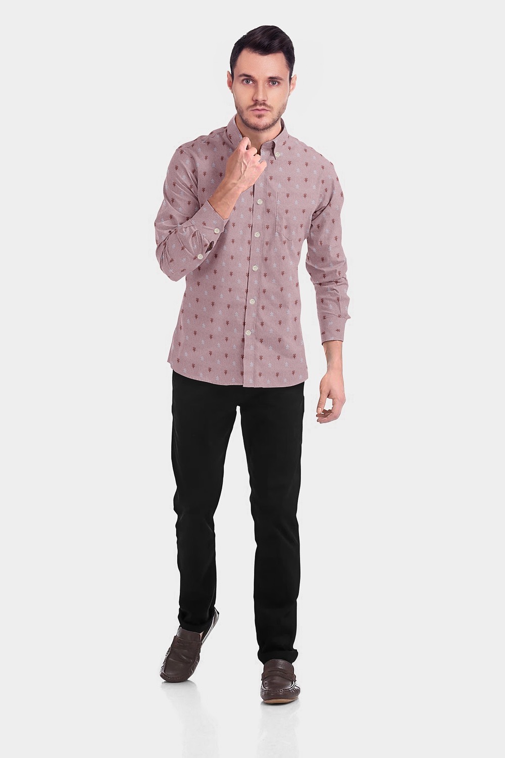 sri kumaran stores men perri alley pink design full sleeve shirt 1