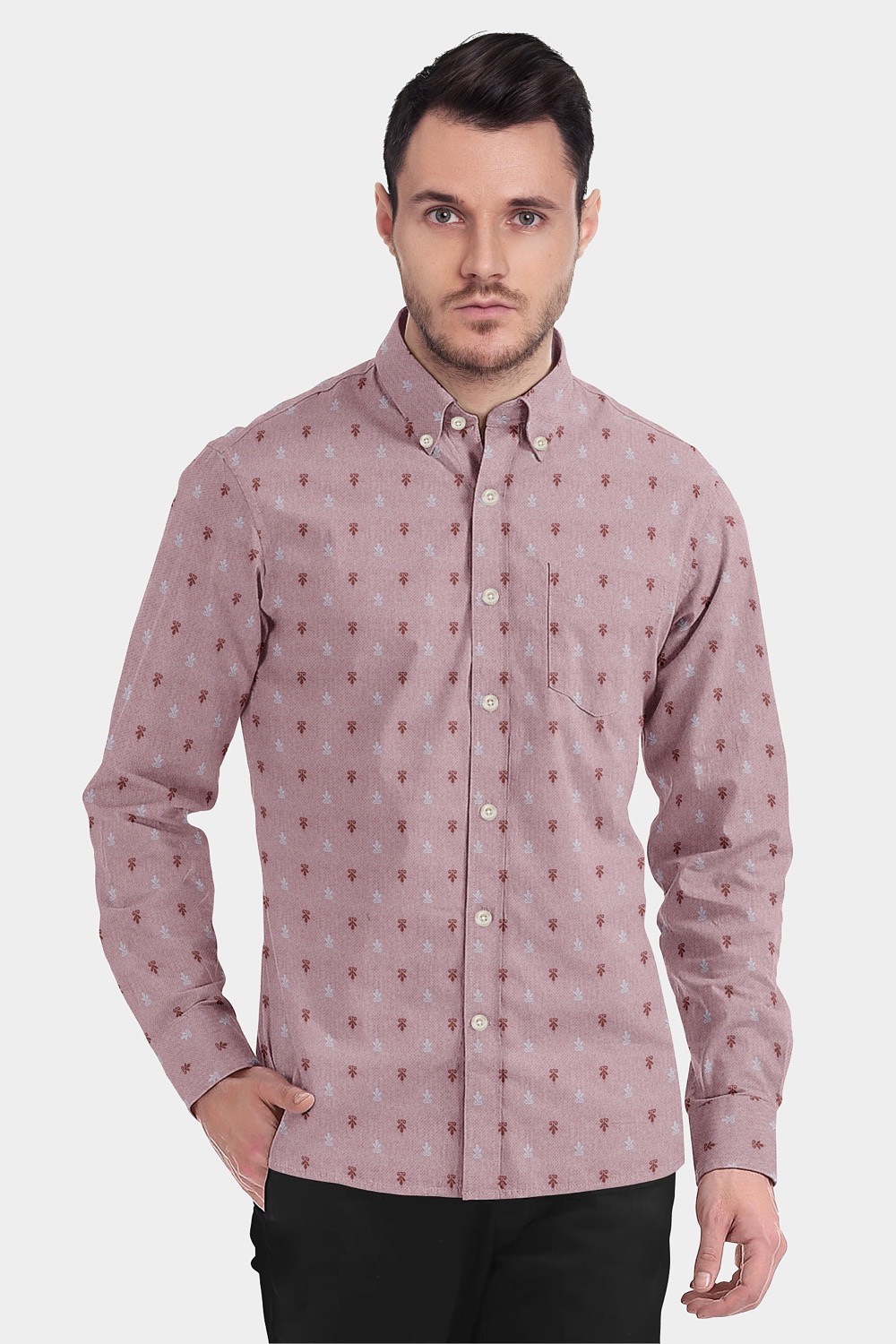 sri kumaran stores men perri alley pink design full sleeve shirt 2
