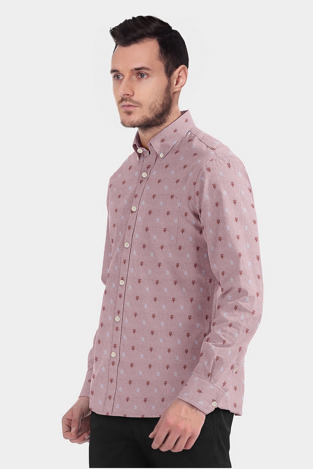 sri kumaran stores men perri alley pink design full sleeve shirt 3