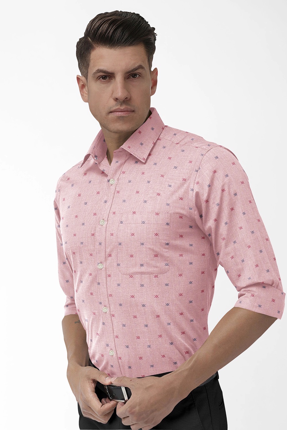 sri kumaran stores men perri alley pink full sleeve shirt 1 3