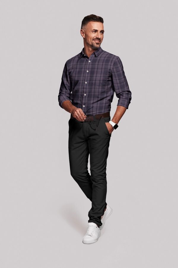sri kumaran stores men perri alley purple checker full sleeve shirt 3