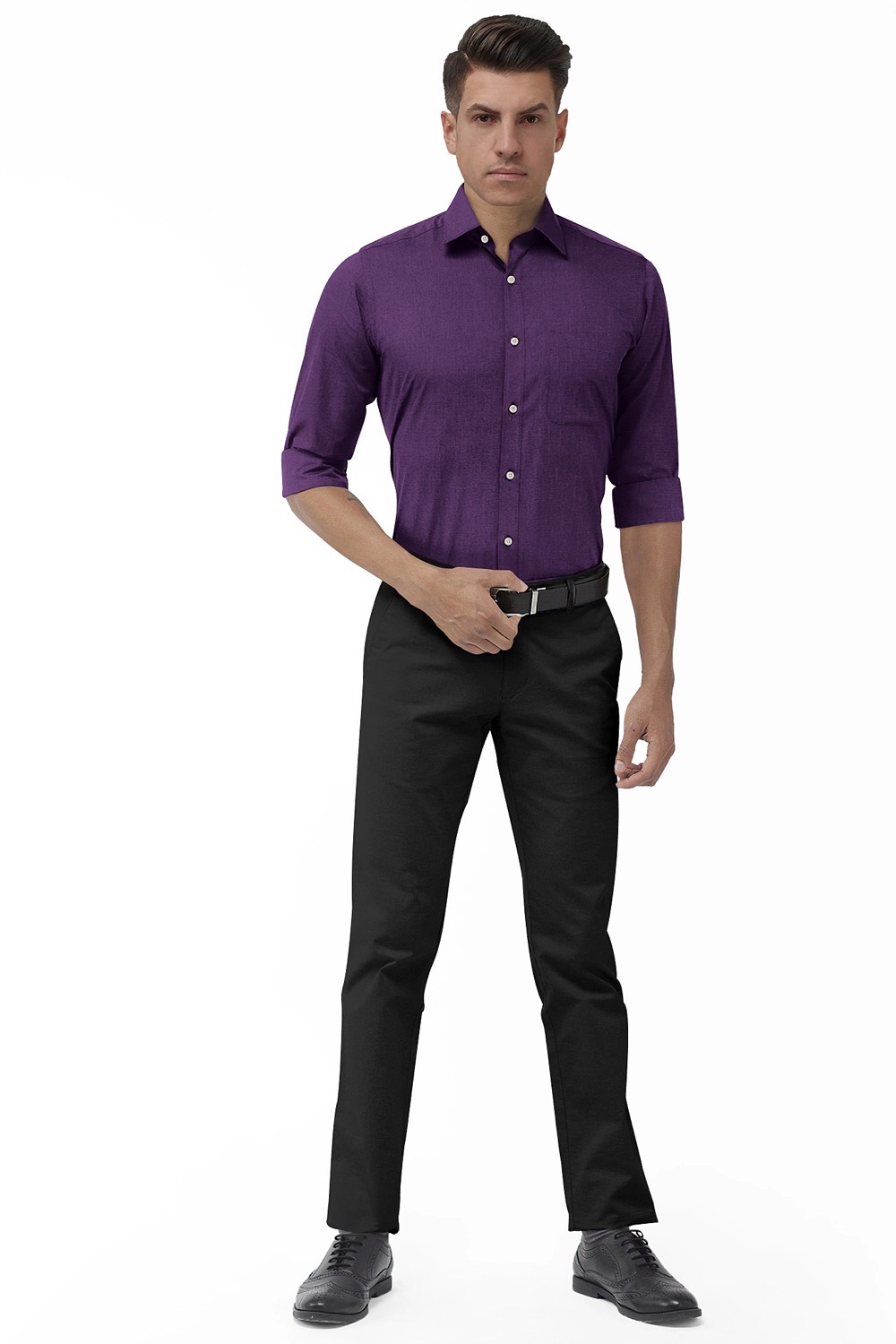 sri kumaran stores men perri alley purple formal full sleeve shirt 1