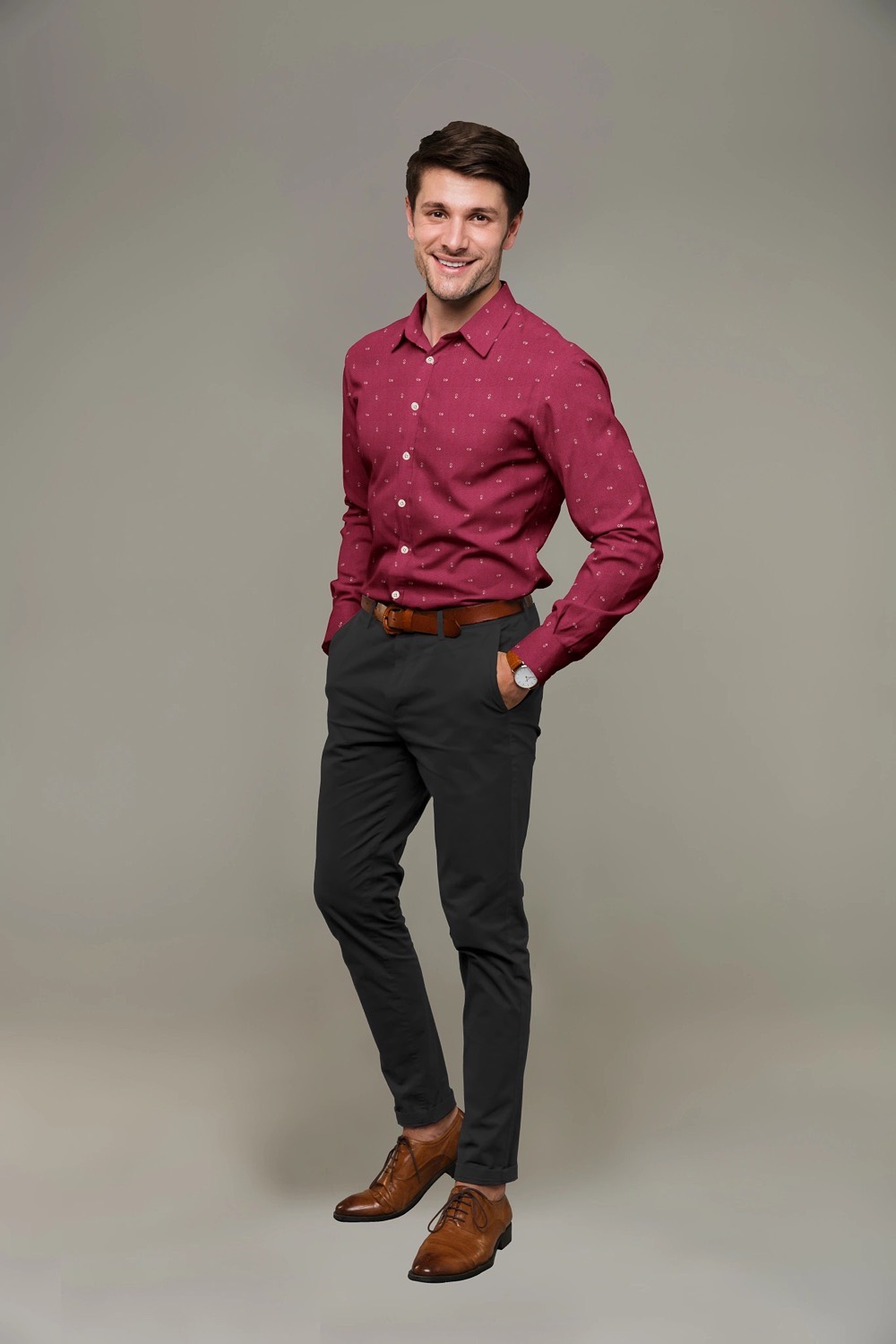 sri kumaran stores men perri alley red design full sleeve shirt 1