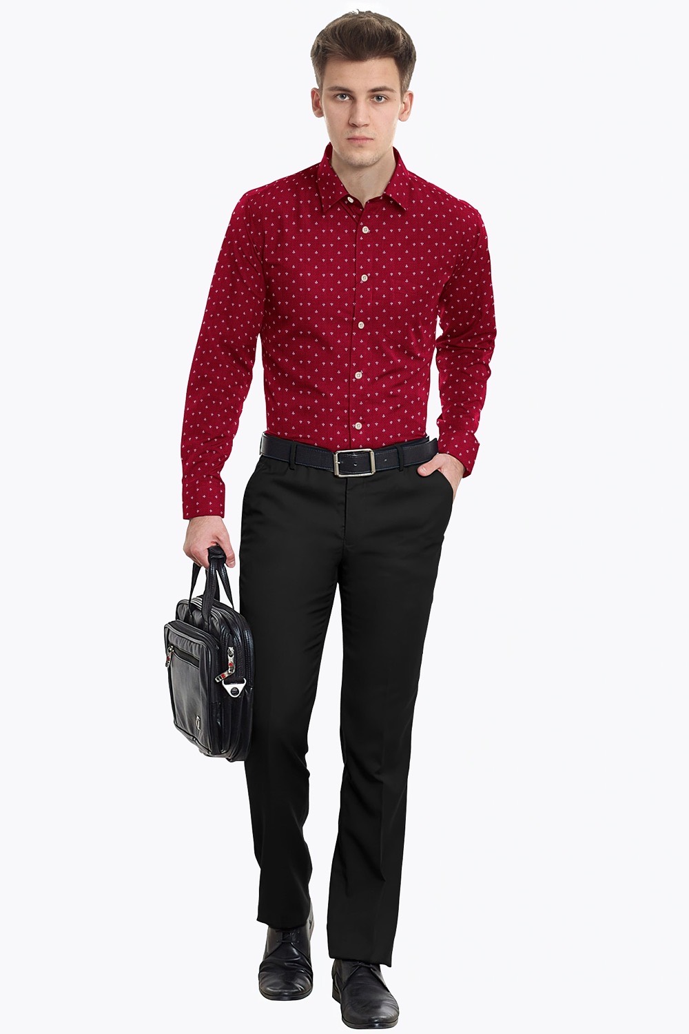 sri kumaran stores men perri alley red full sleeve shirt 1