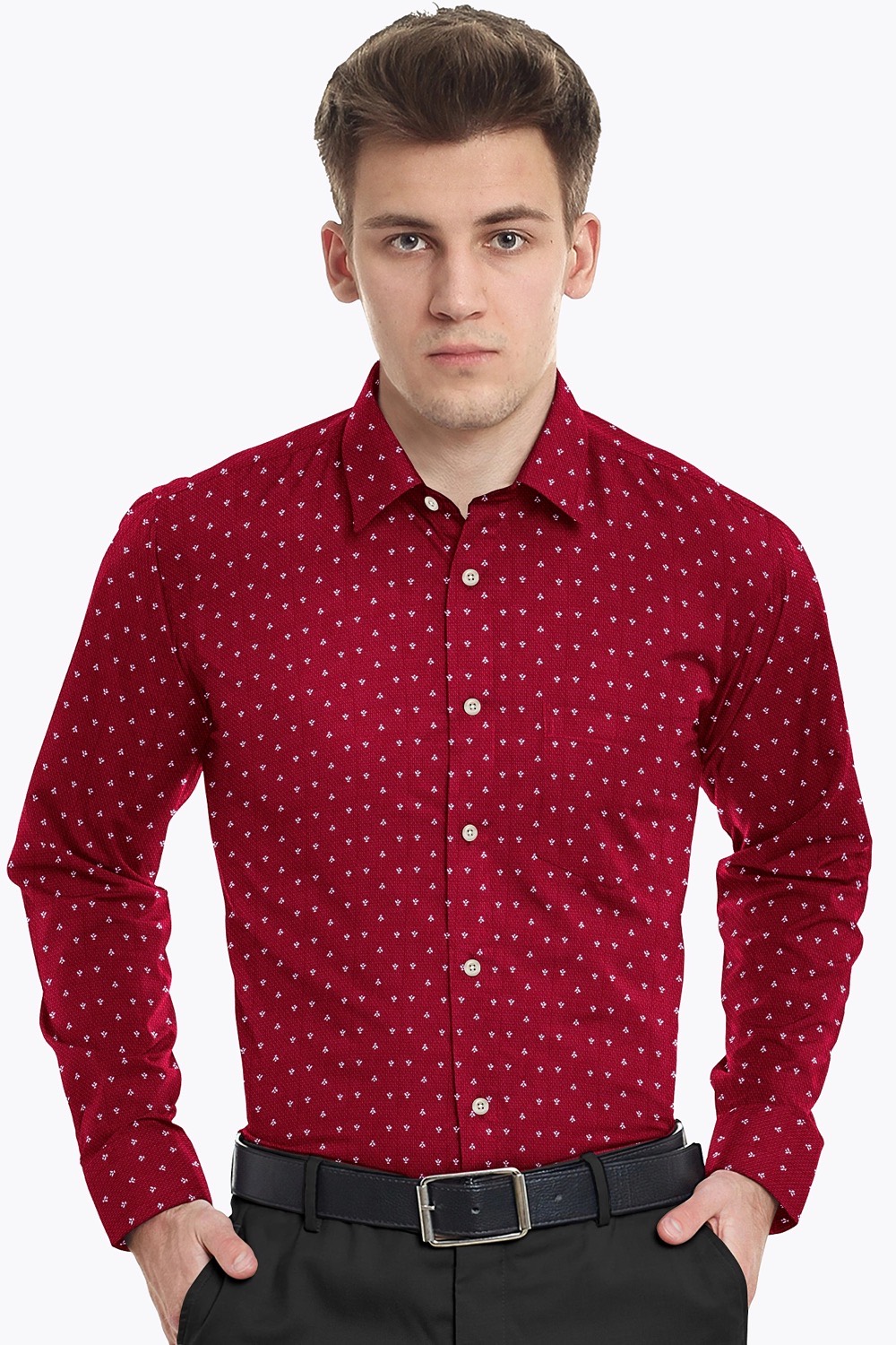 sri kumaran stores men perri alley red full sleeve shirt 2