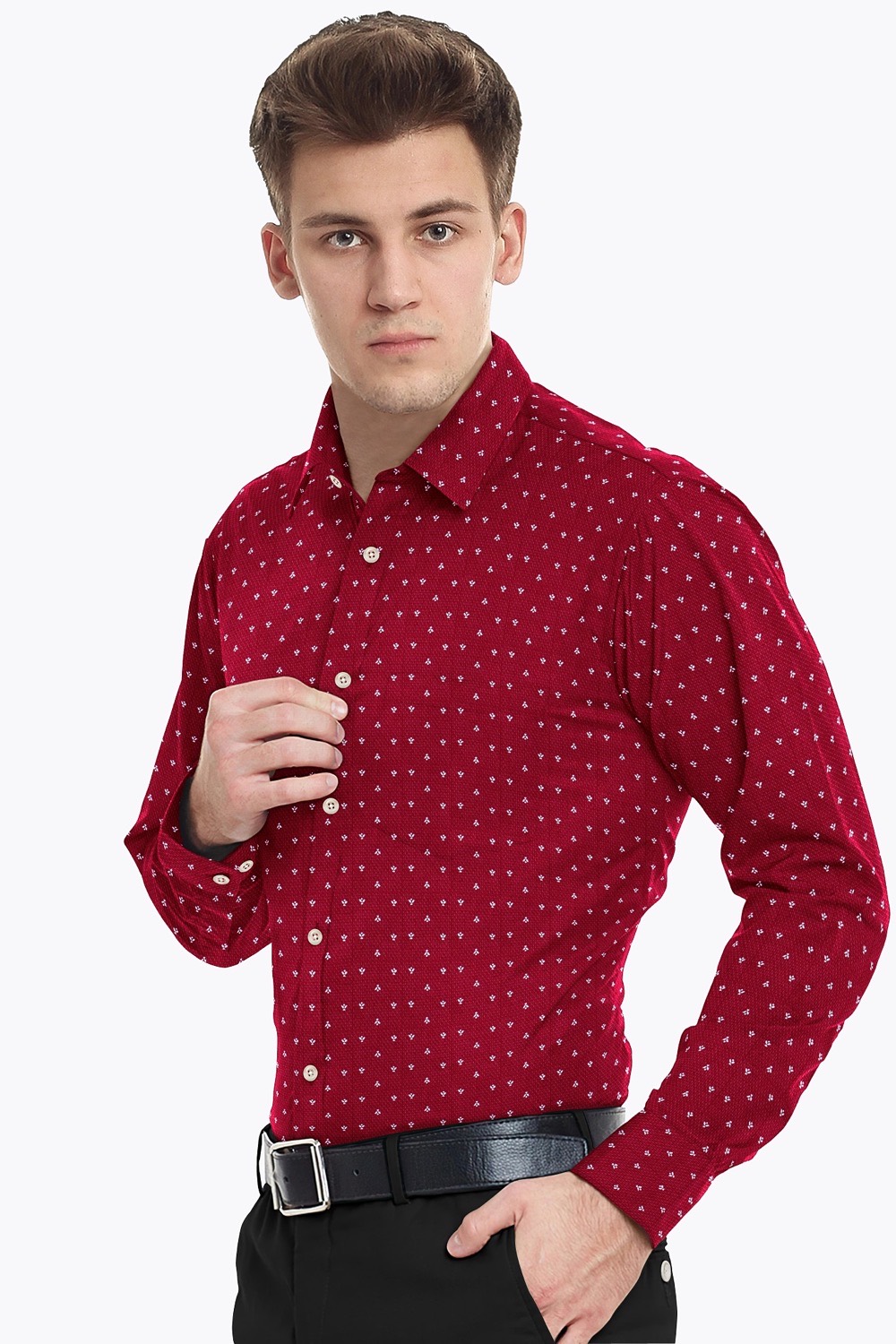 sri kumaran stores men perri alley red full sleeve shirt 3