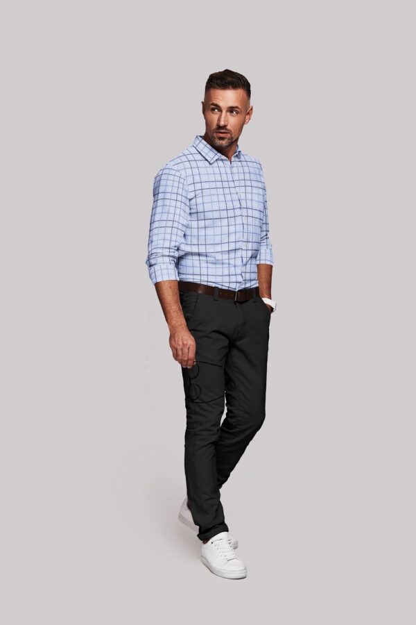 sri kumaran stores men perri alley sky blue checker full sleeve shirt 2