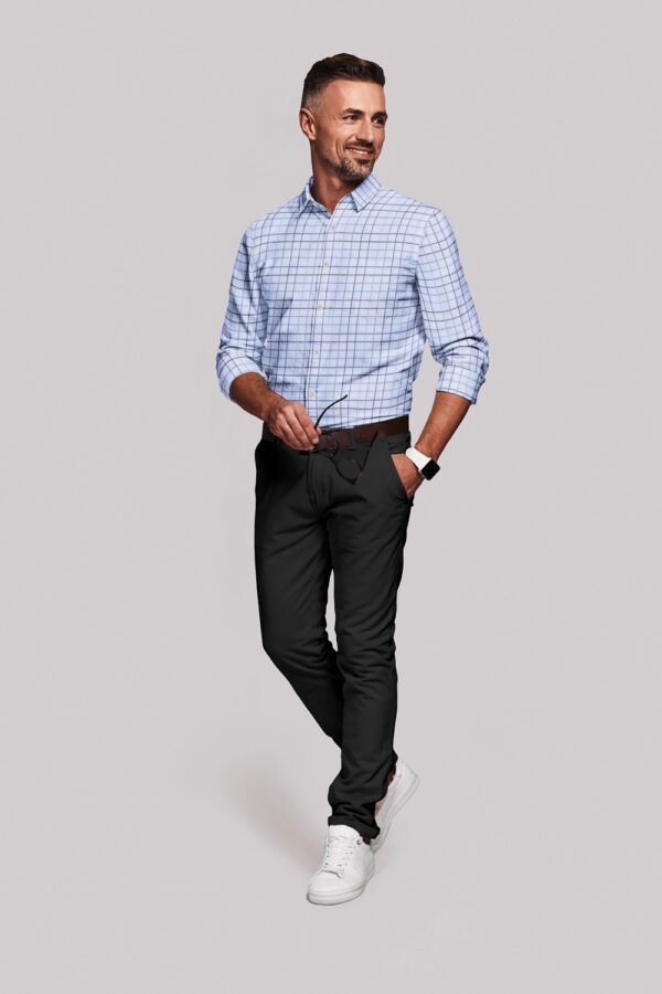 sri kumaran stores men perri alley sky blue checker full sleeve shirt 3