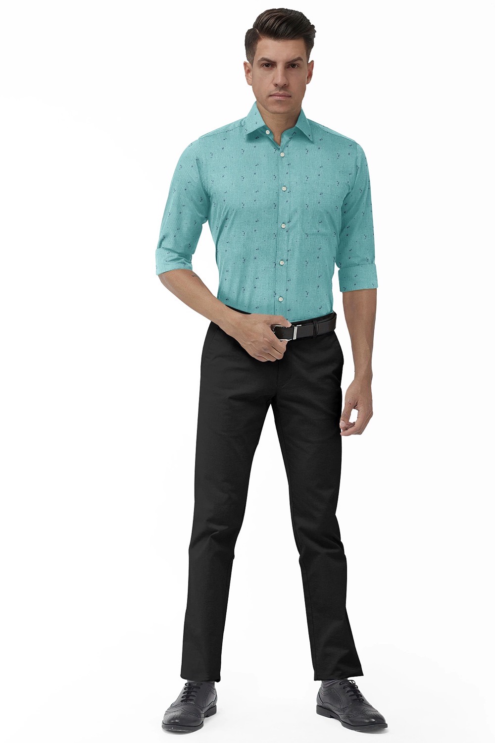 sri kumaran stores men perri alley turquoise blue full sleeve shirt 1 1