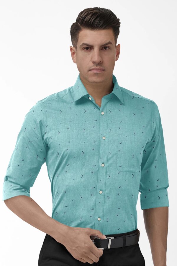 sri kumaran stores men perri alley turquoise blue full sleeve shirt 1 2