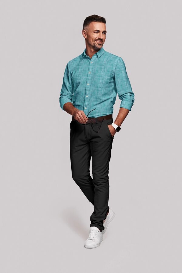 sri kumaran stores men perri alley turquoise green full sleeve shirt 3