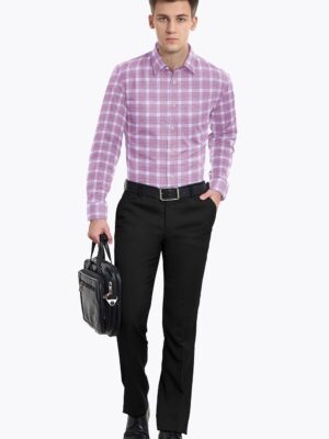 sri kumaran stores men perri alley violet checker full sleeve shirt 1